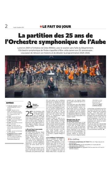 La partition des 25 ans de l'Orchestre Symphonique de l'Aube