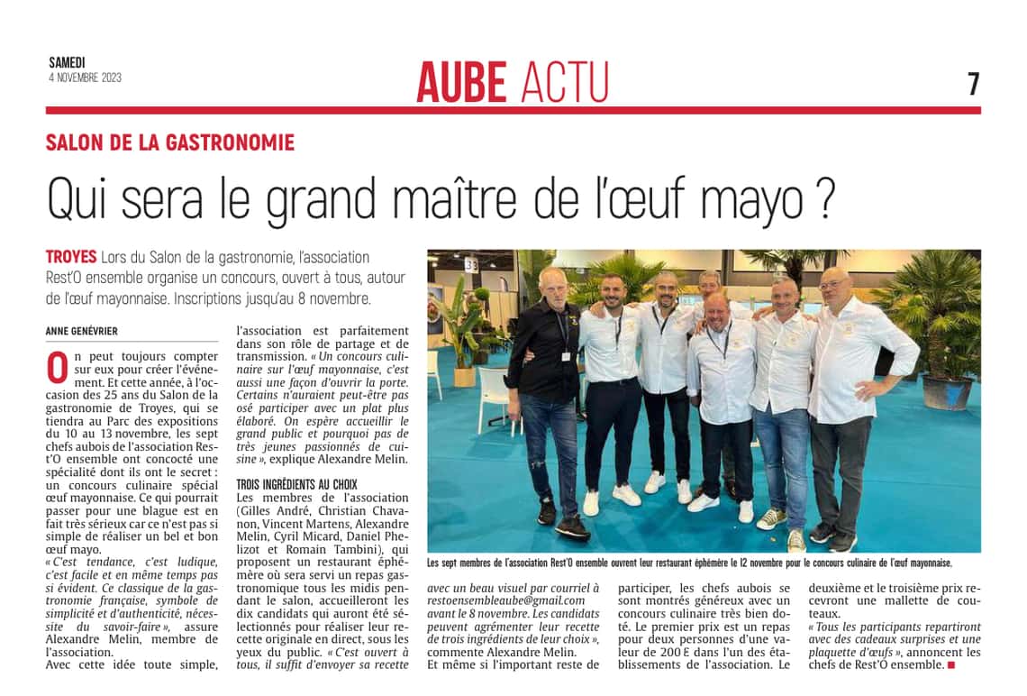 Qui sera le grand maître de l’œuf mayo?