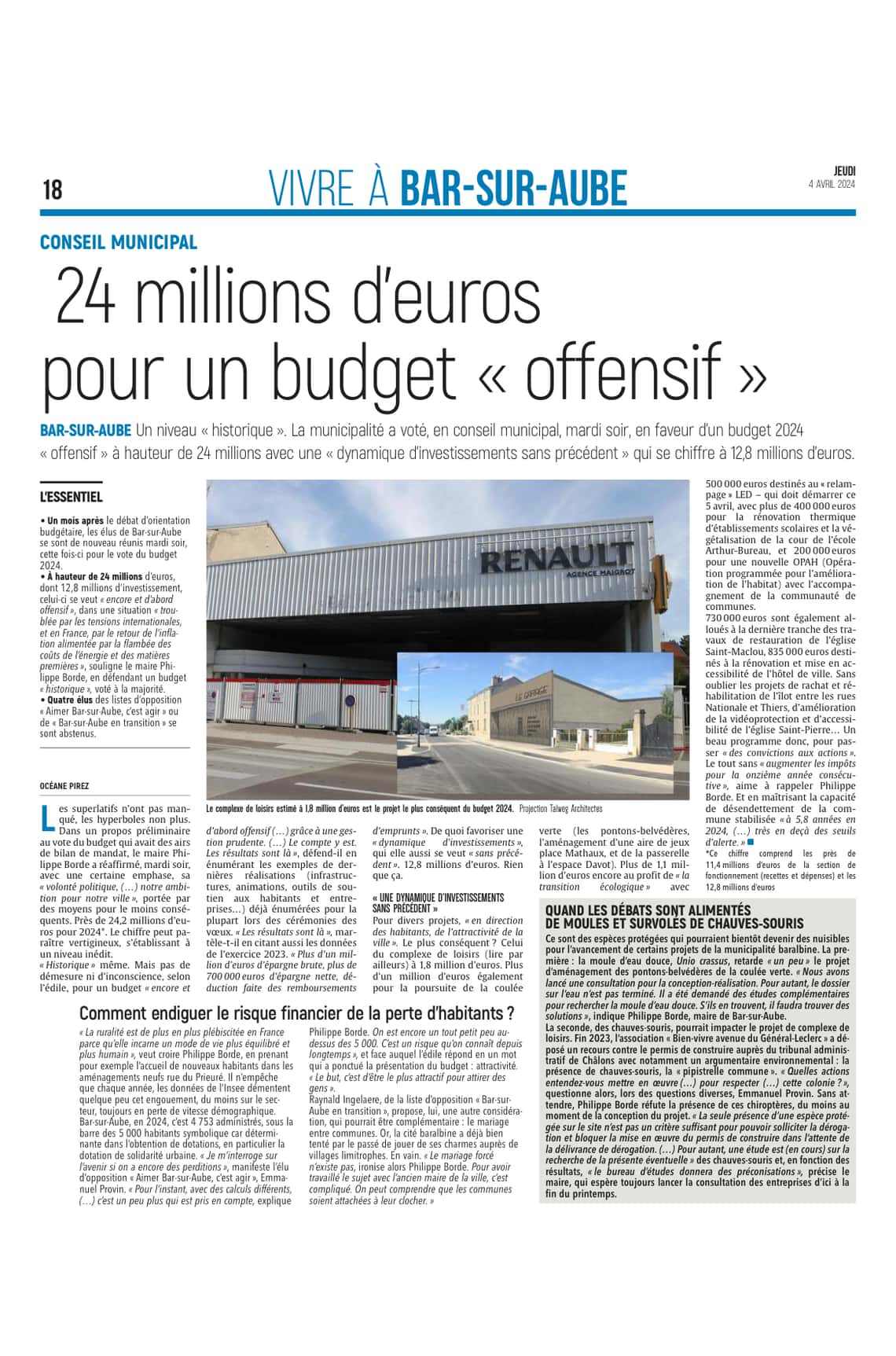 24 millions d’euros pour un budget « offensif » à Bar-sur-Aube
