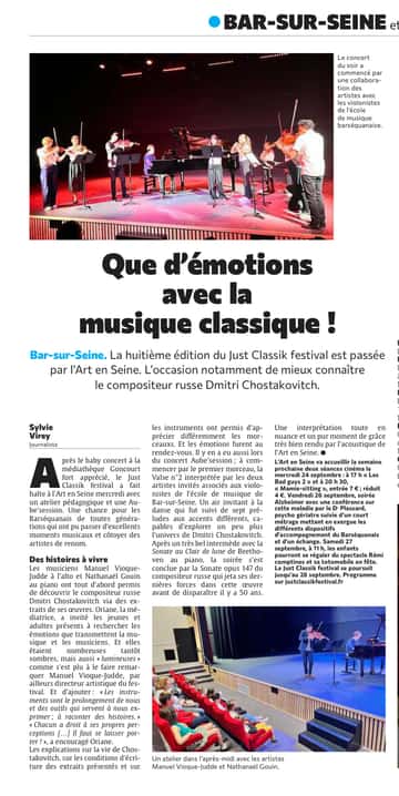 Que d’émotions avec la musique classique à Bar-sur-Seine !