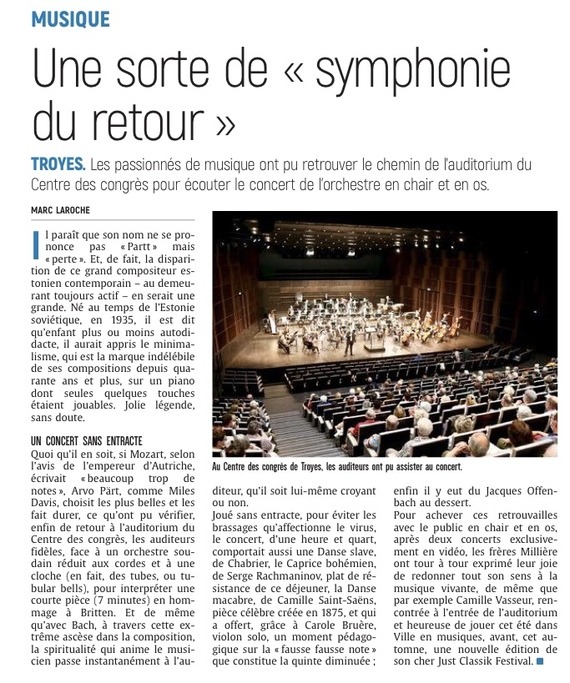 Retour de l'Orchestre Symphonique de l'Aube