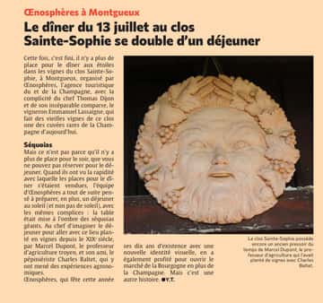 Le dîner du 13 juillet au clos Sainte-Sophie se double d’un déjeuner