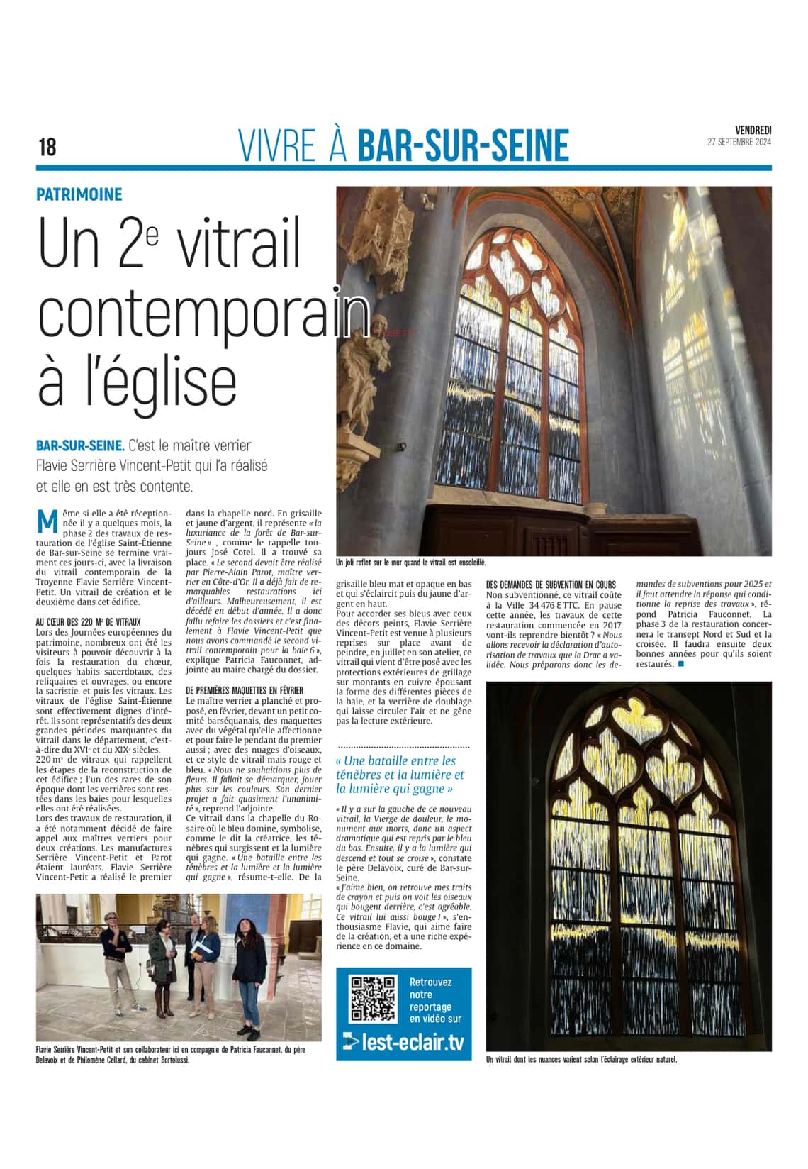 Bar-sur-Seine compte un deuxième vitrail contemporain !