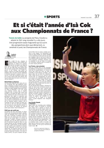 Et si c’était l’année d’Isà Cok aux Championnats de France de tennis de table ?