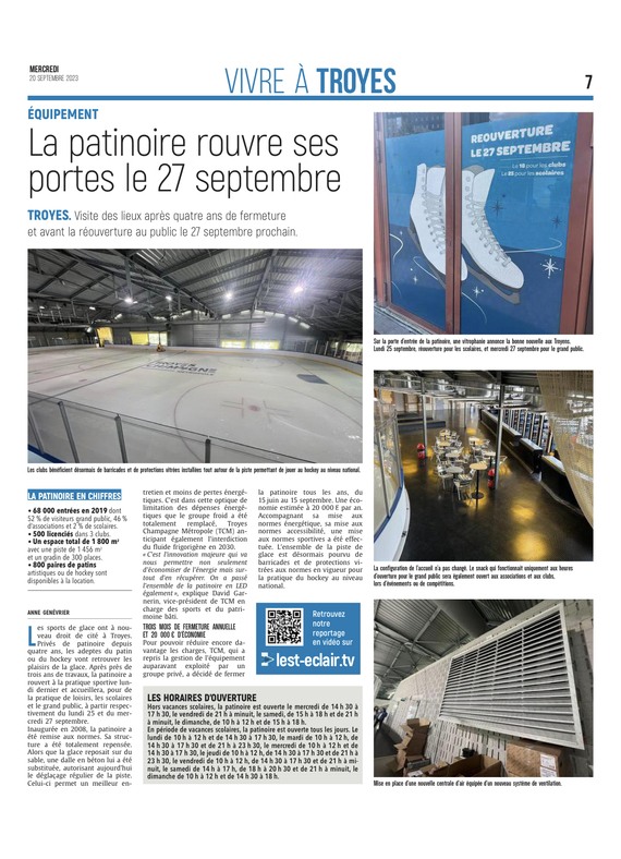 La patinoire de Troyes qui rouvre le 27 septembre !