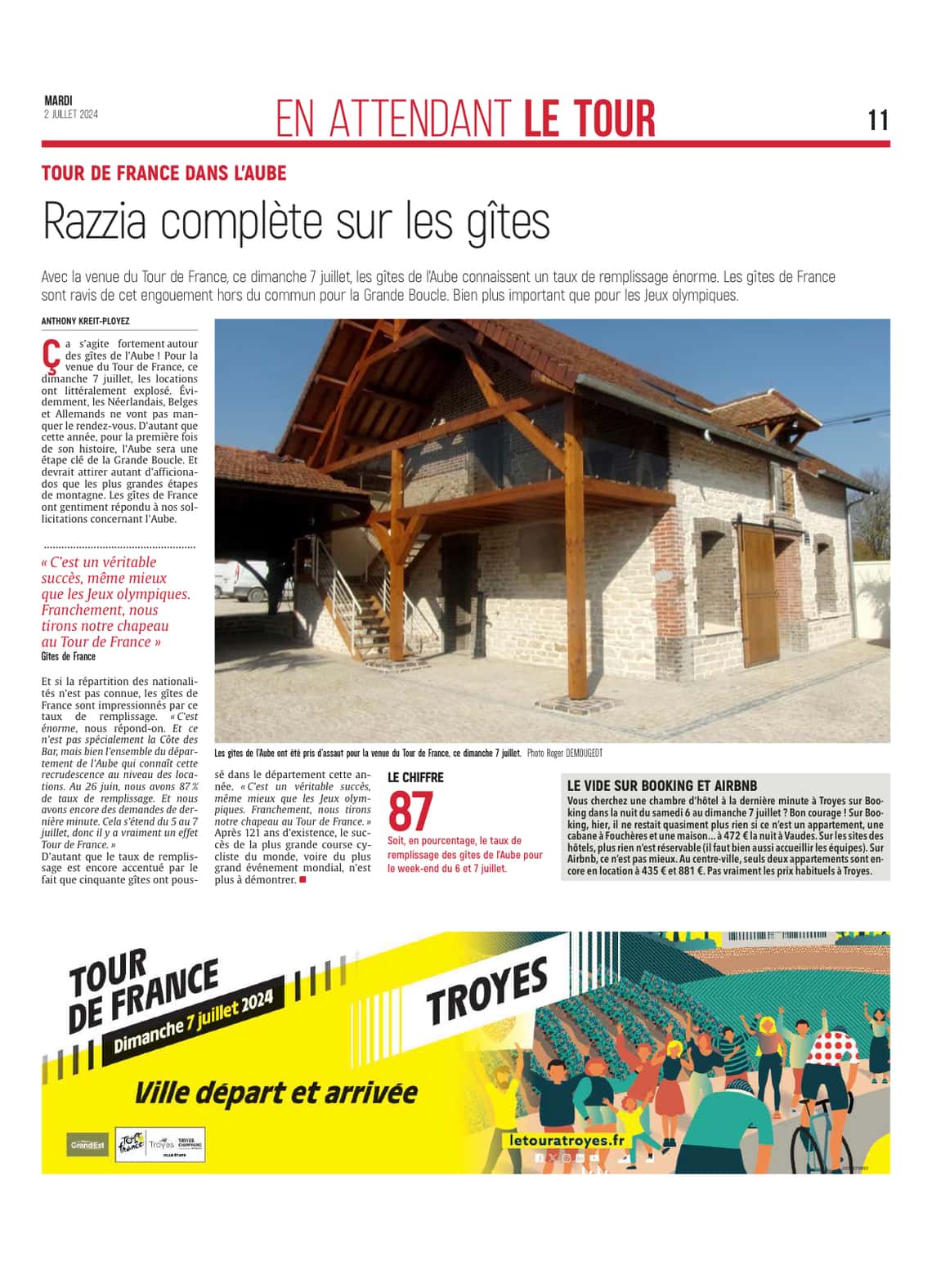 Razzia complète sur les gîtes de l’Aube