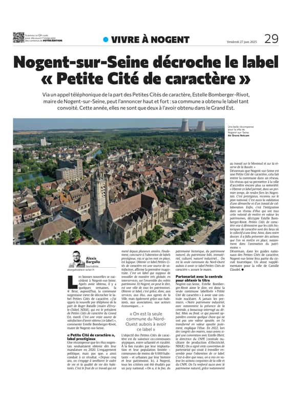 Nogent-sur-Seine décroche le label « Petite Cité de caractère »