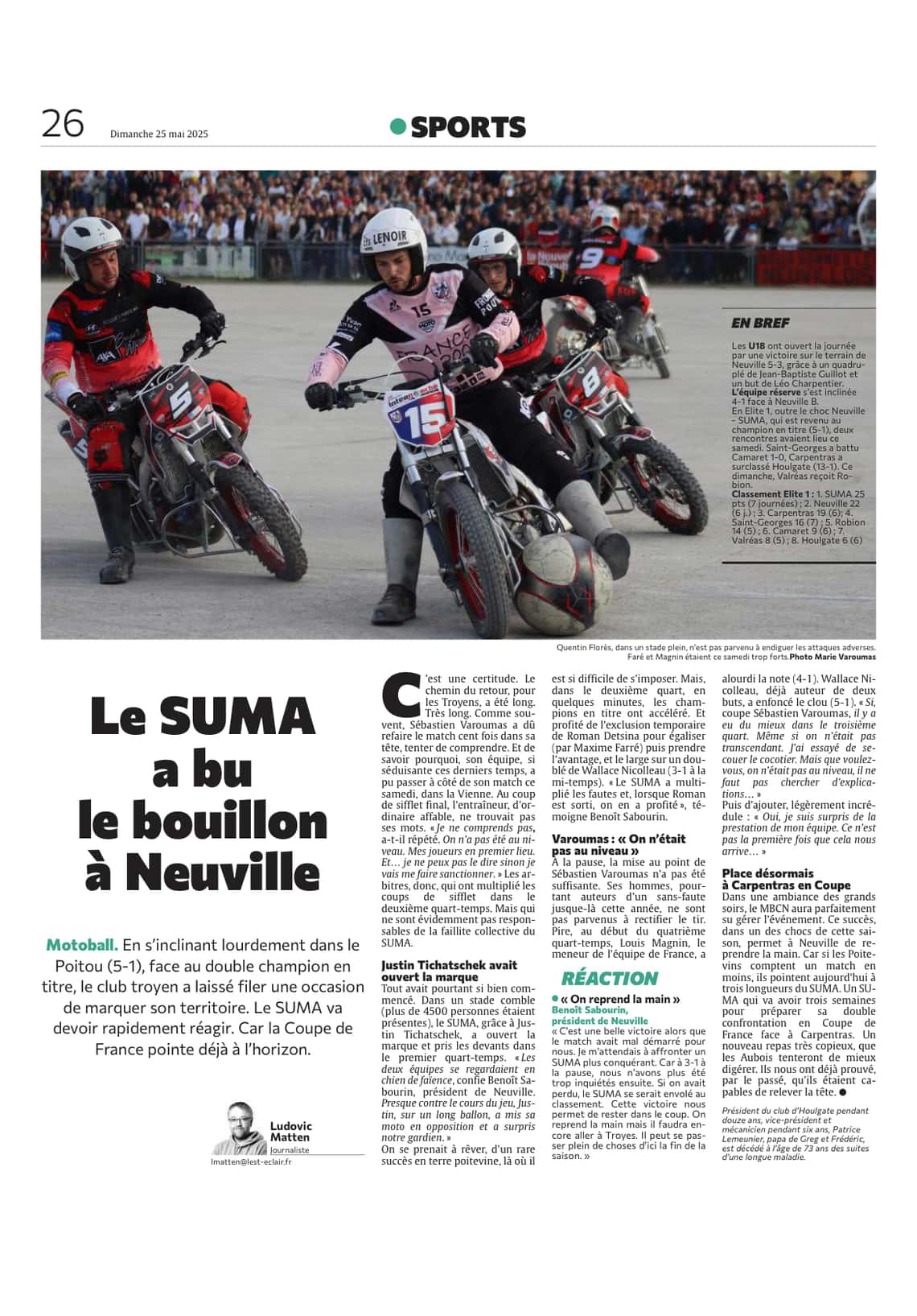Le SUMA a bu le bouillon à Neuville