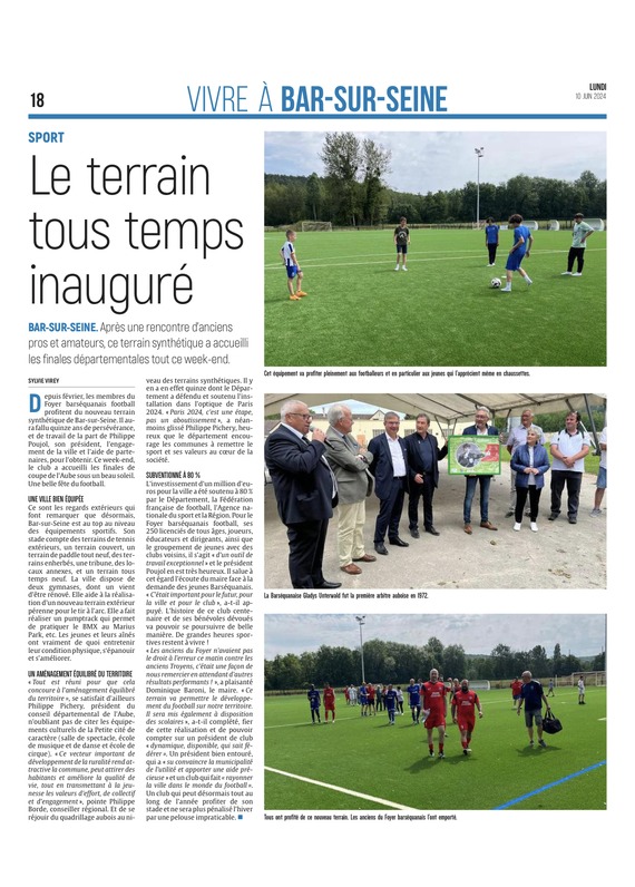 Le terrain tous temps officiellement inauguré à Bar-sur-Seine