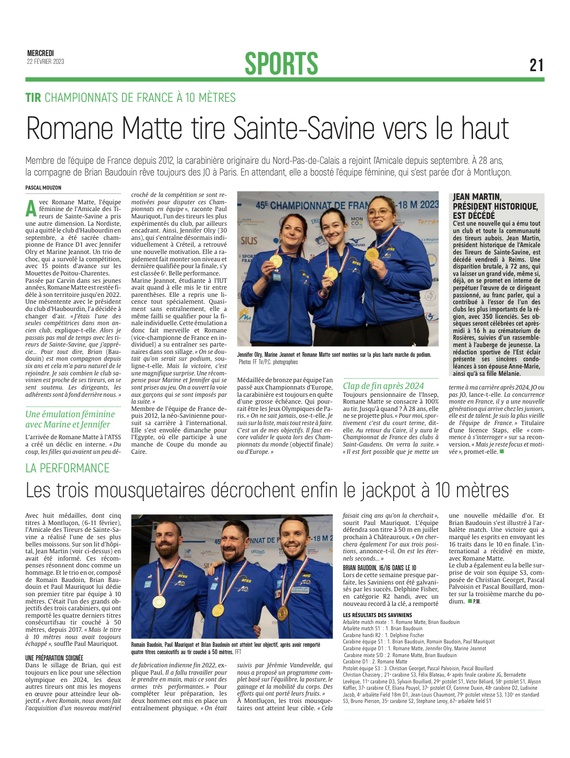 Tir : La TEAM des Tireurs de Sainte Savine brille aux Championnats de France.