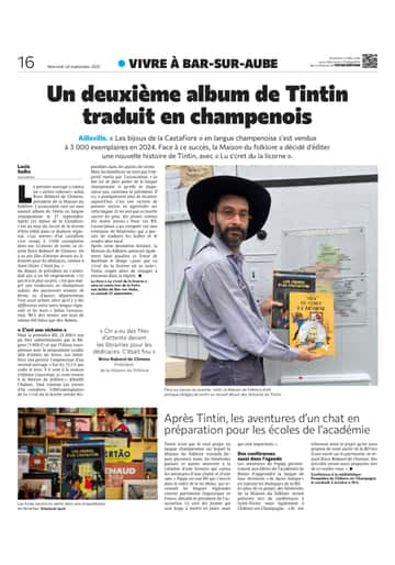 Un second ouvrage de Tintin en champenois !