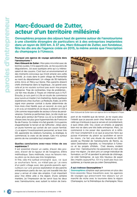 Marc-Edouard De Zutter dans le CCI MAG de mars