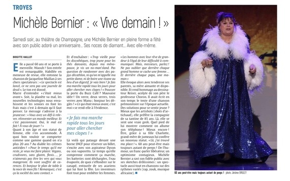 Maison du Boulanger : Michèle Bernier : Vive demain !