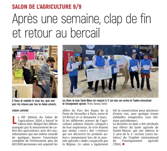 Après une semaine, clap de fin et retour au bercail