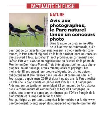 Avis aux photographes, le parc naturel lance un concours photo !