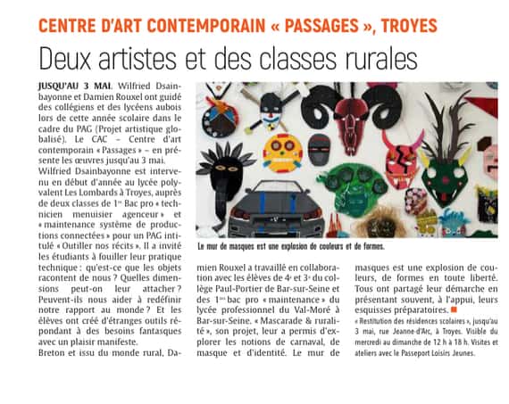 Deux artistes et des classes rurales