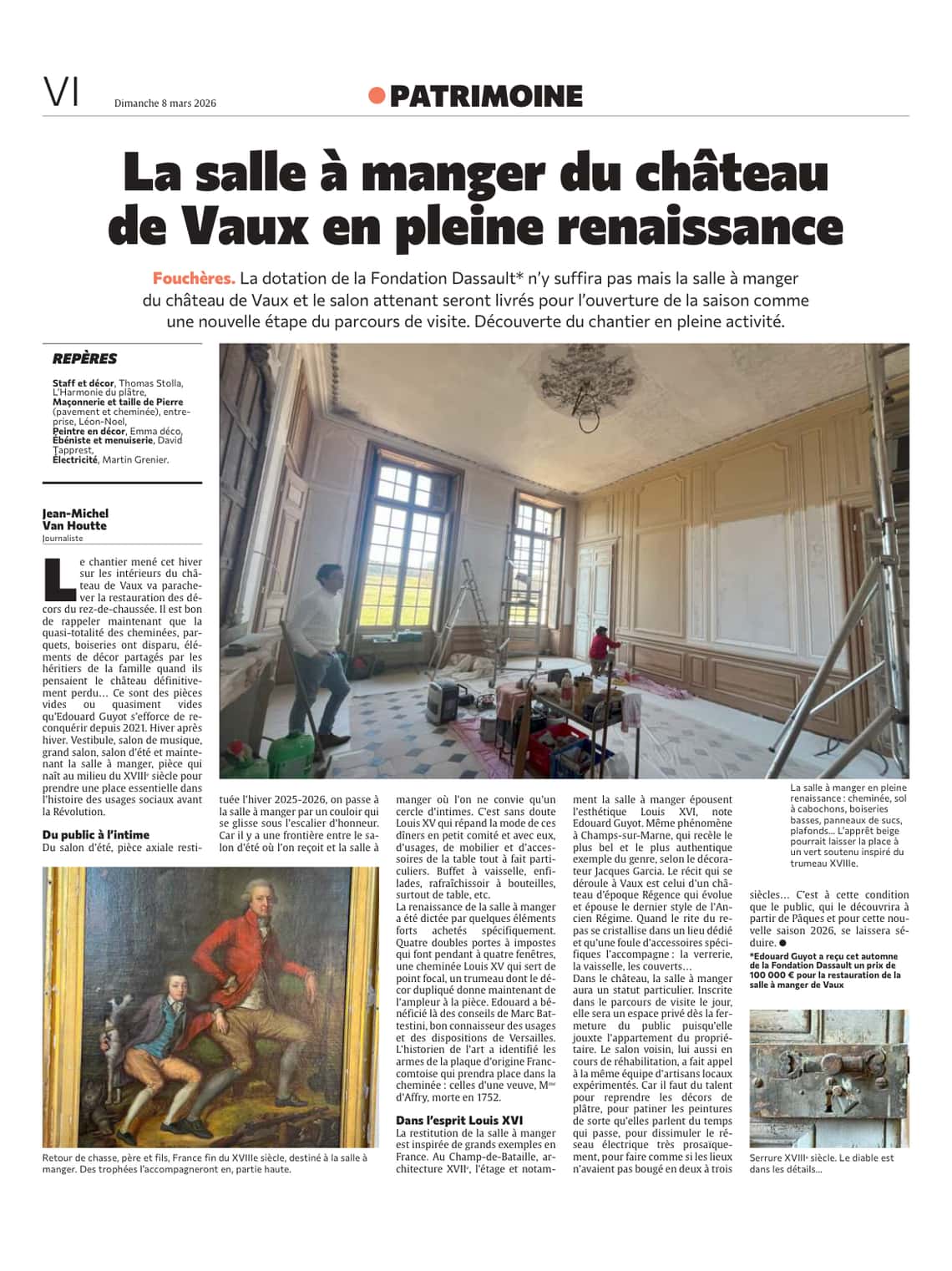 La salle à manger du château de Vaux en pleine renaissance