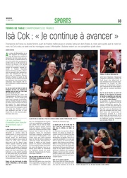 Isà Cok, Pépite Aubassadeurs et championne de France de tennis de table. :