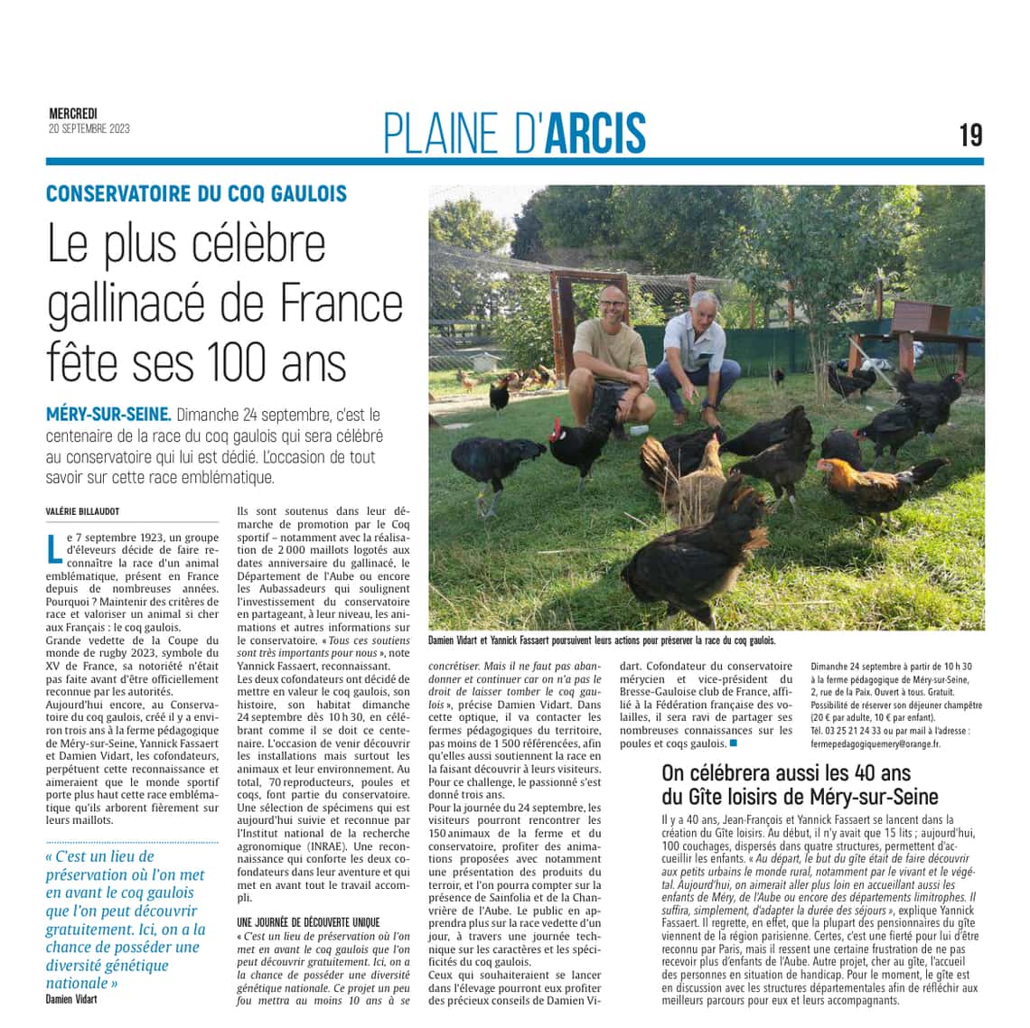 Méry-sur-Seine : le plus célèbre gallinacé de France fête ses 100 ans