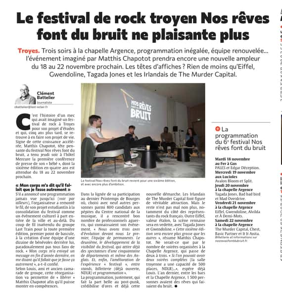 Le 6e festival de rock troyen Nos rêves font du bruit ne plaisante plus