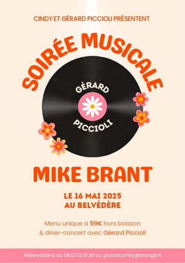 Gérard Piccioli, Pépite Aubassadeurs, chante Mike Brant au Belvédère.