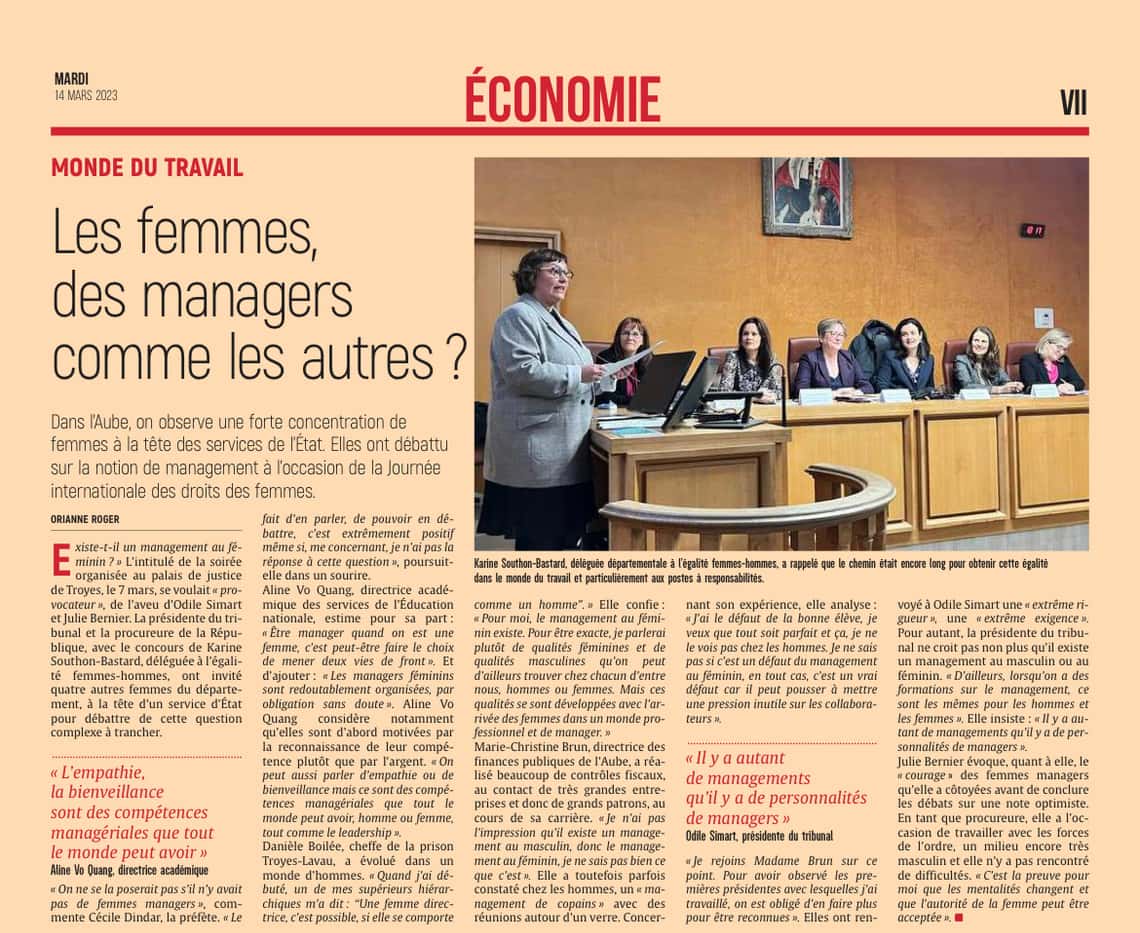 Aube: les femmes managers, des hommes comme les autres?