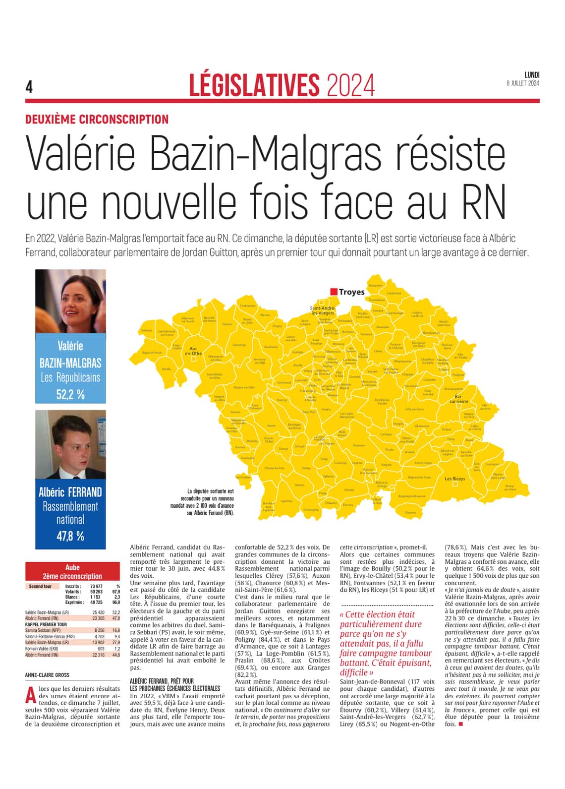 Valérie Bazin-Malgras résiste une nouvelle fois face au RN.