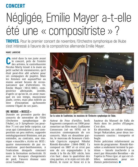 Négligée, Emilie Mayer a-t-elle été une Compositriste?