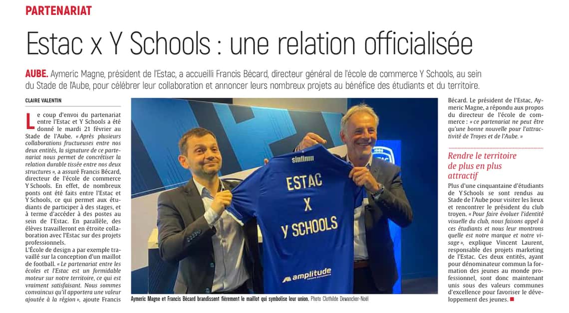 Estac et Y Schools : une relation officialisée