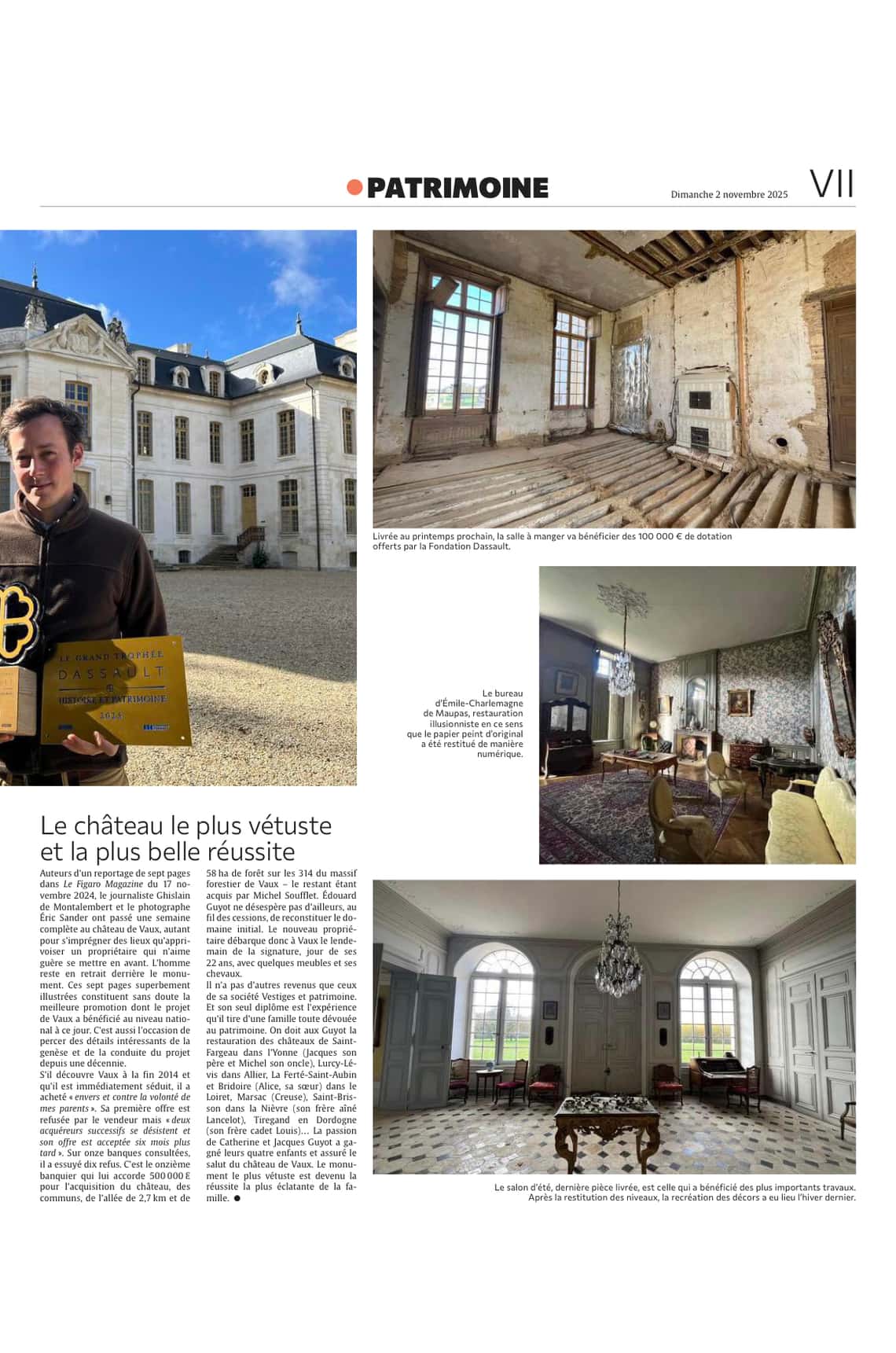 4,5 millions d’euros investis dans l’économie locale pour restaurer le château