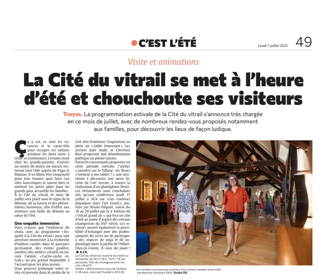 La Cité du vitrail se met à l’heure d’été et chouchoute ses visiteurs