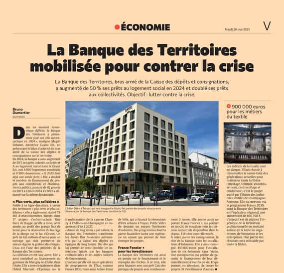 La Banque des Territoires fortement mobilisée pour contrer la crise