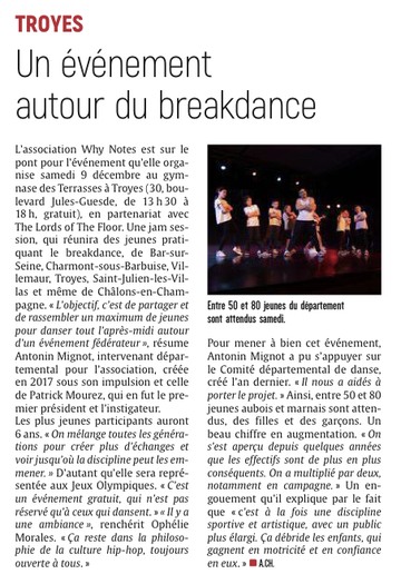 Un événement autour du breakdance ce week-end à Troyes