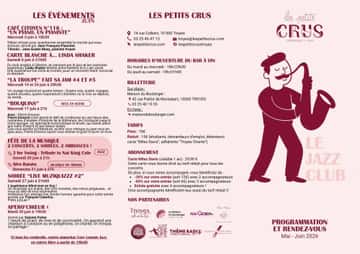 Programme des Petits crus, bar jazz.