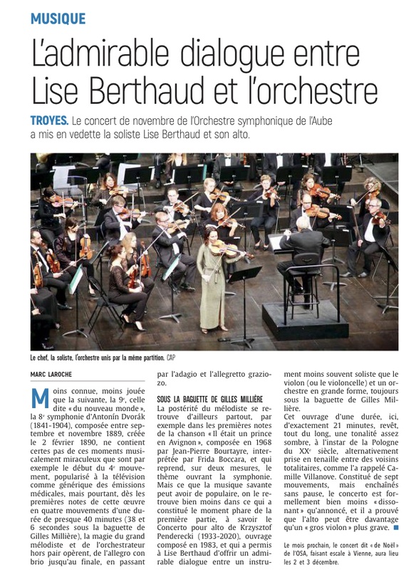 l'admirable dialogue entre lise berthaud et l'orchestre !