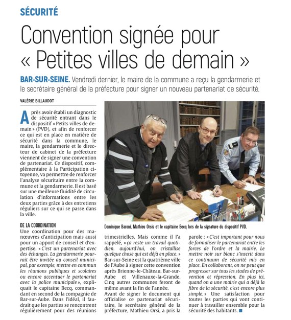 Convention signée pour le dispositif Petites villes de demain !