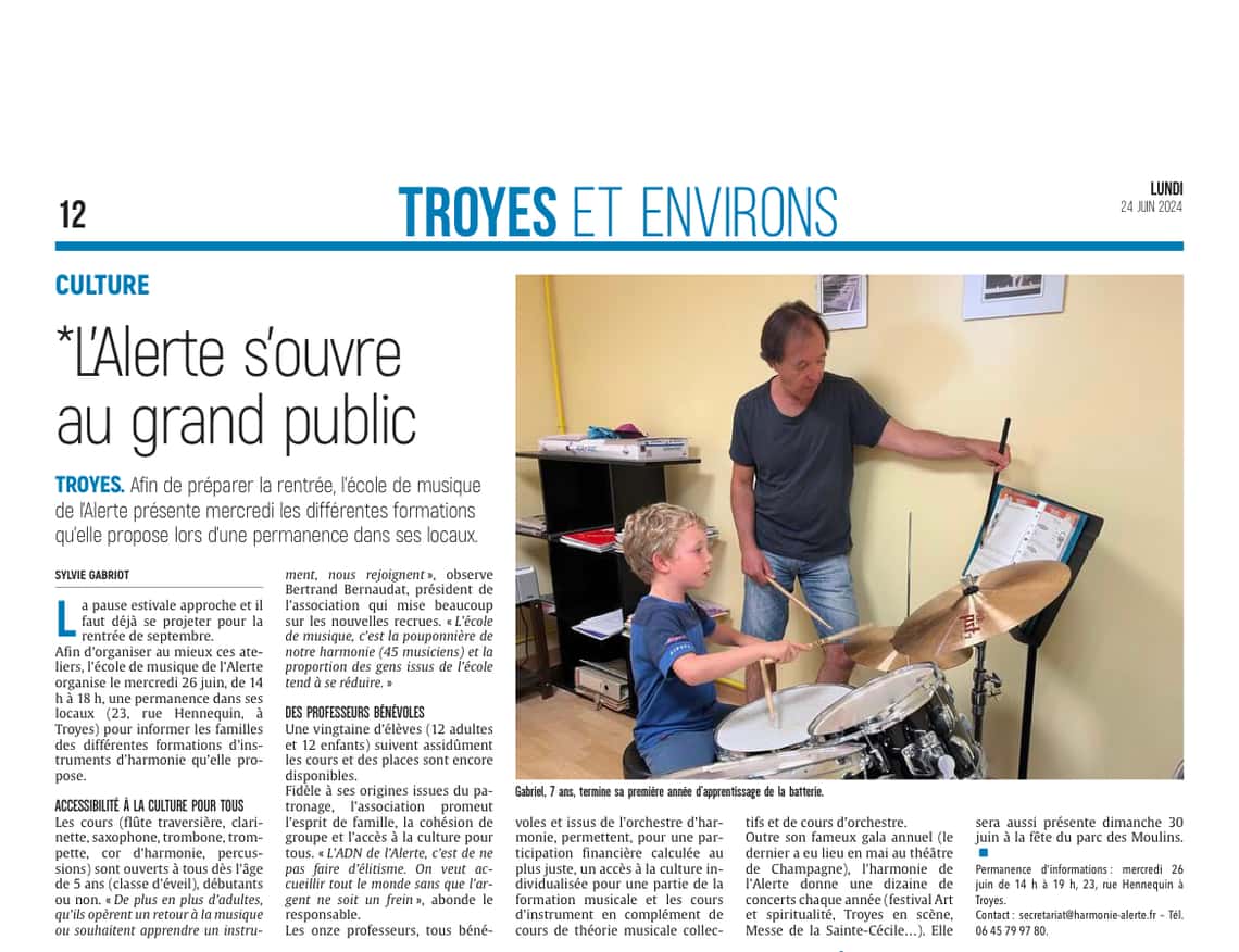 *L'Alerte s'ouvre au grand public