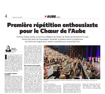 Première répétition avec enthousiasme pour le Chœur de l’Aube