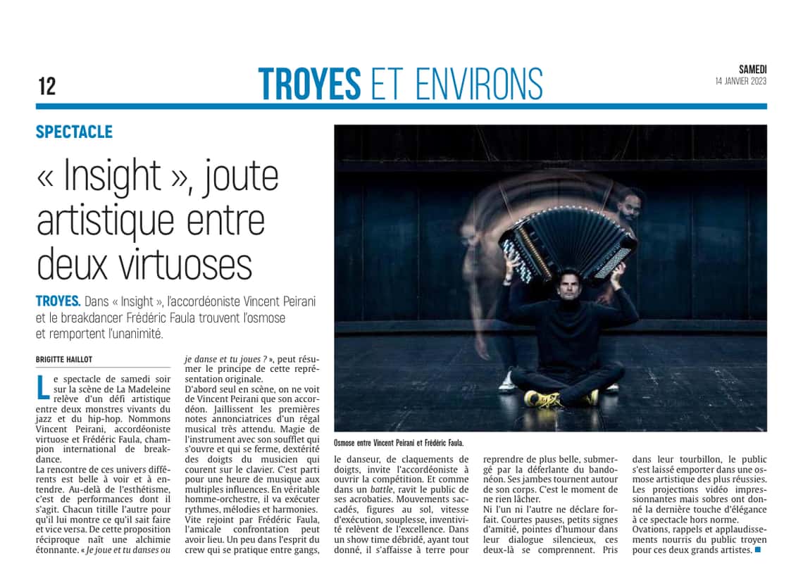 Insight, joute artisitique entre deux virtuoses