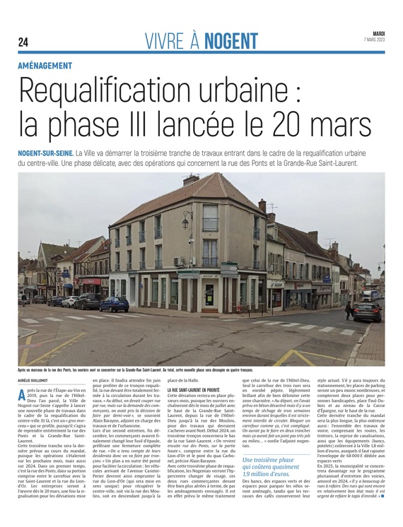 Requalification urbaine de Nogent-sur-Seine : la phase III lancée le 20 mars