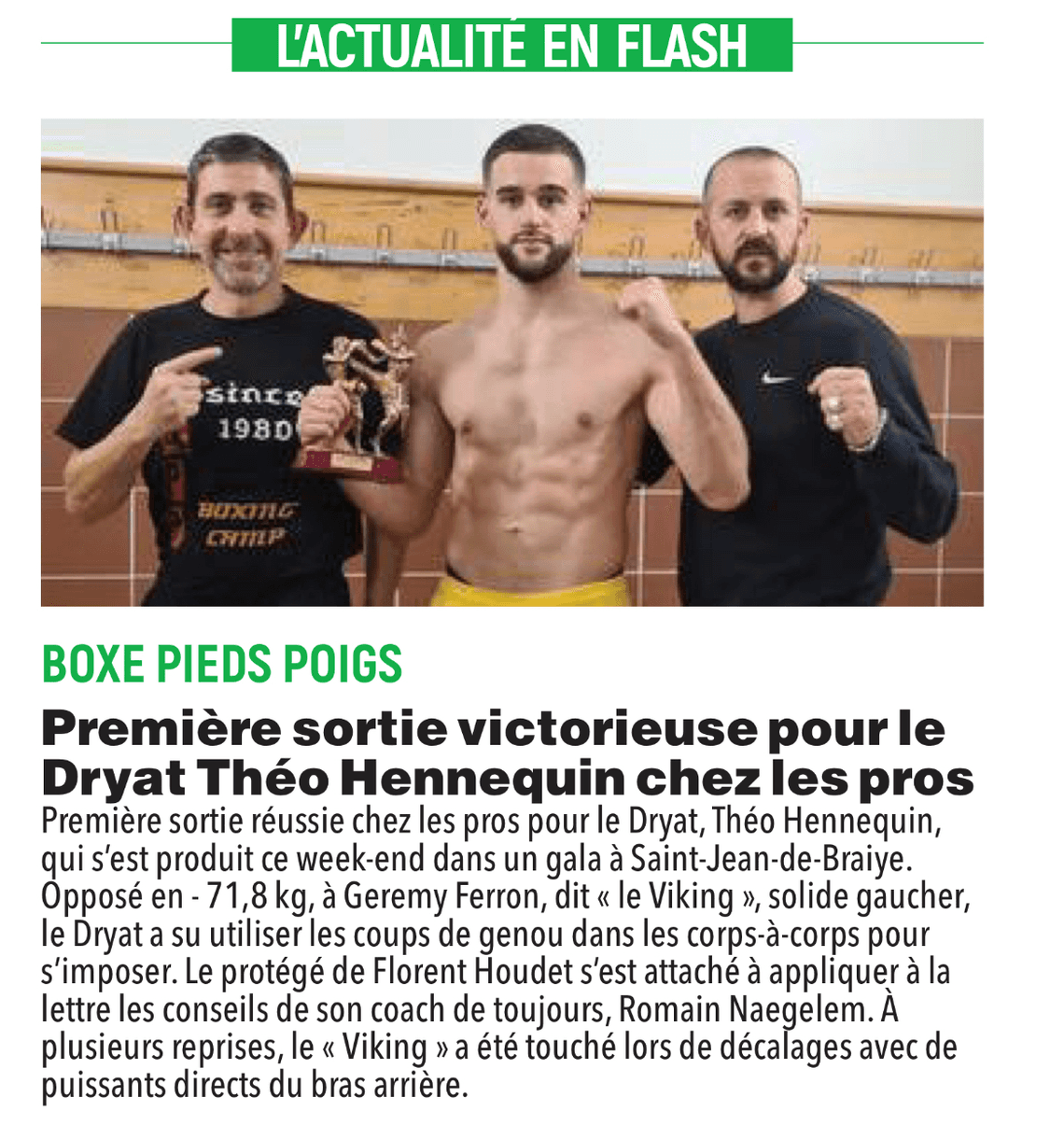 Théo Hennequin 1ère victoire chez les pros.