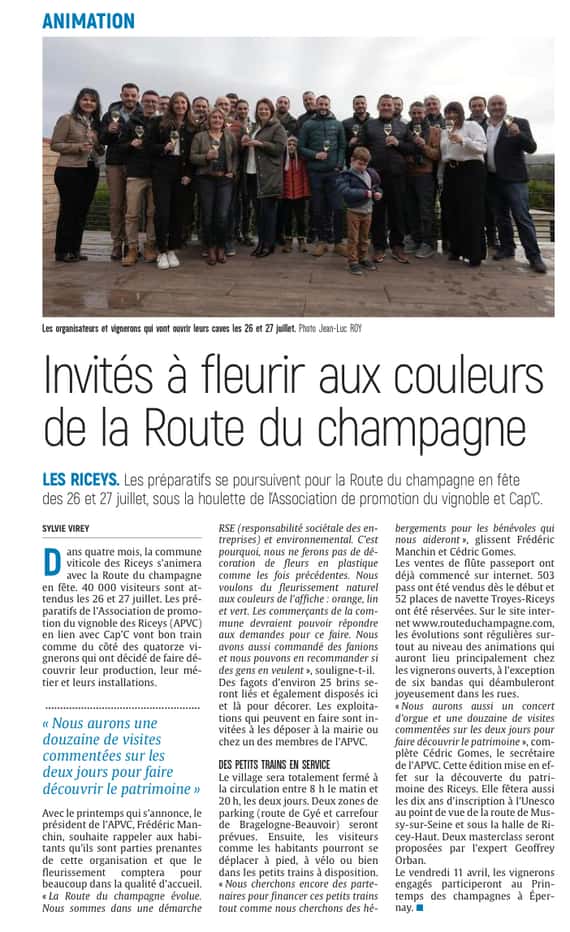 Invités à fleurir aux couleurs de la Route du champagne