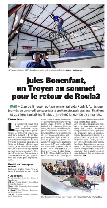Jules Bonenfant, un Troyen au sommet pour le retour de Roula3