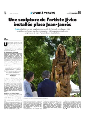 Une sculture de l'artiste Jivko installée place Jean Jaurès à Troyes