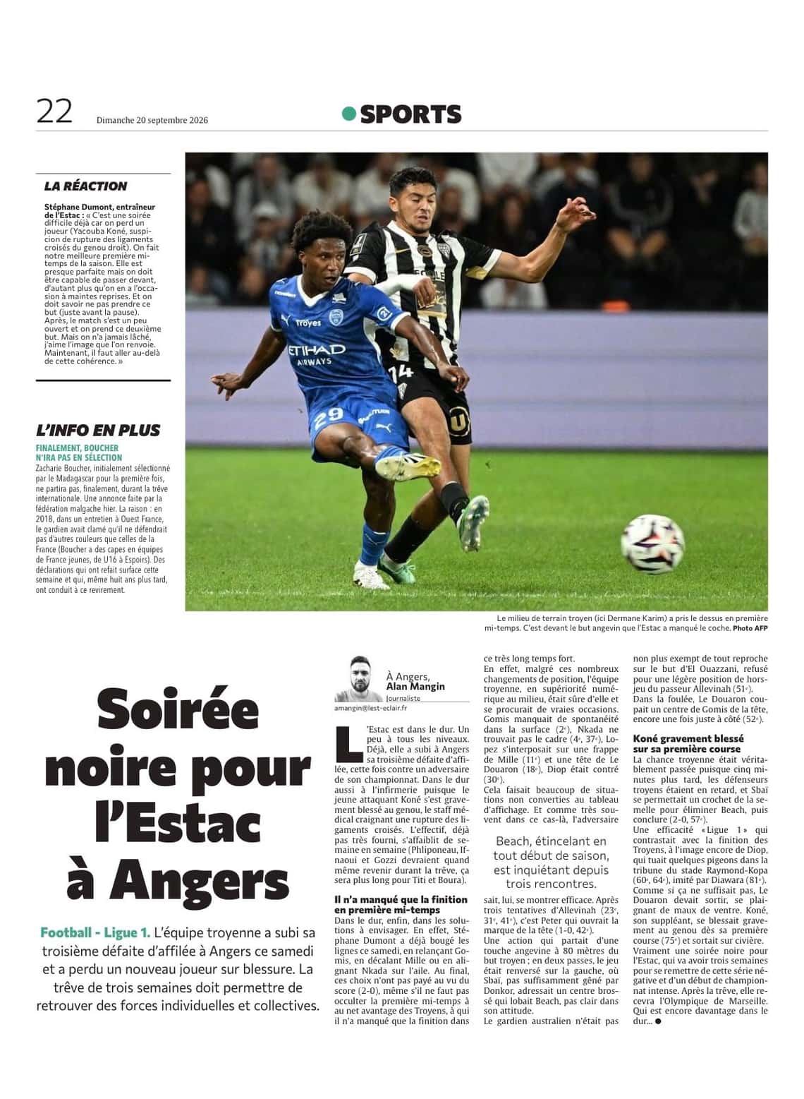 Soirée noire pour l'Estac à Angers