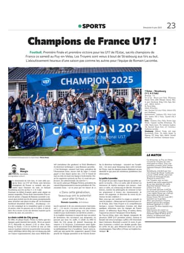 Les U17 de l’Estac champions de France !