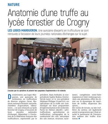 Anatomie d’une truffe au lycée forestier de Crogny