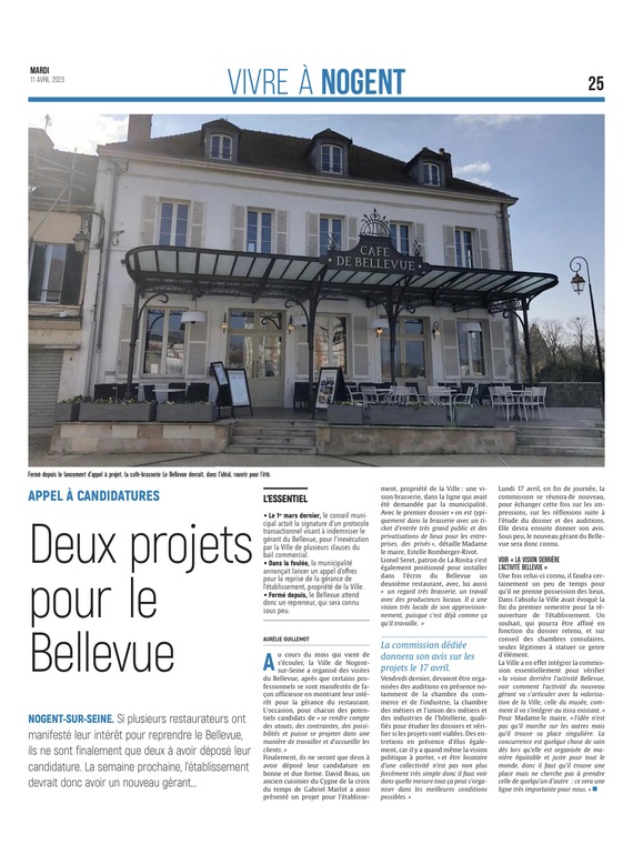 Deux projets pour le Bellevue.