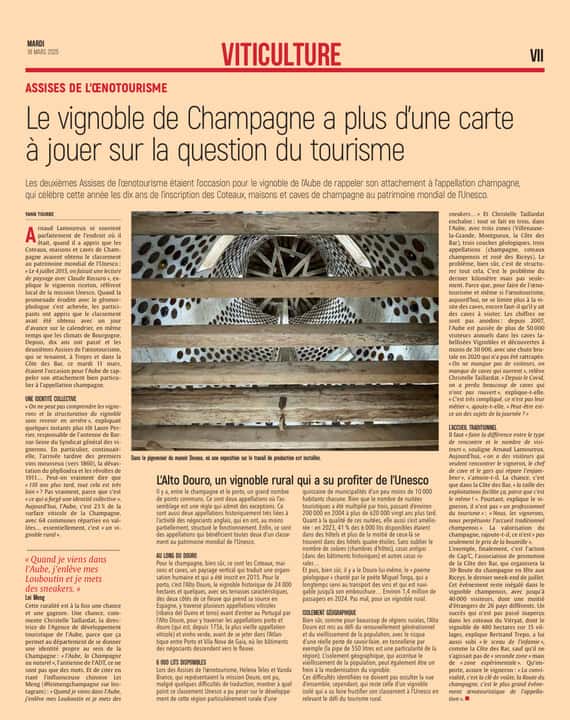 Le vignoble de Champagne a plus d'une carte à jouer sur la question du tourisme