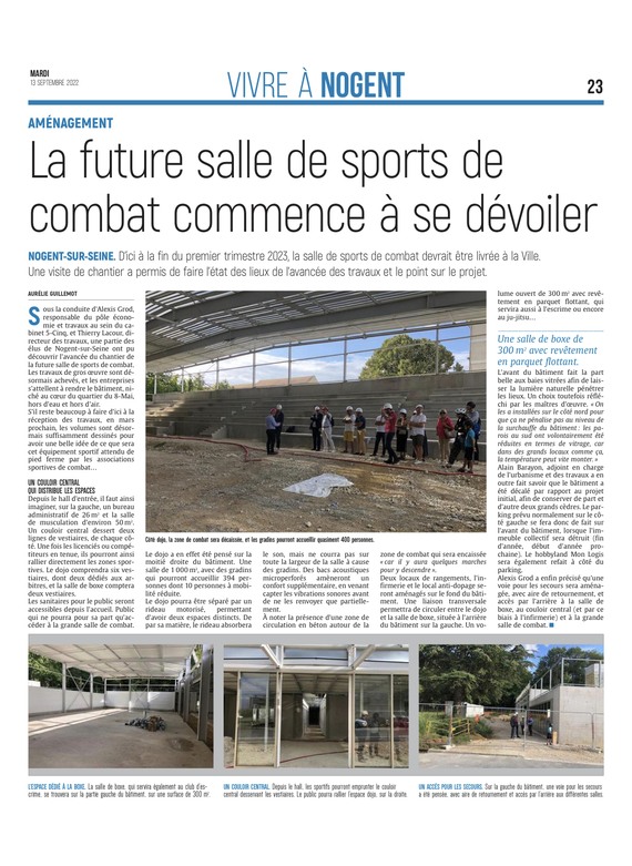 La future salle de sport de combat commence à se dévoiler.